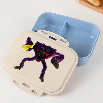 Cartoon Poppy Playtime Blue Lunch Box Anime Food Storage Containers Picnic Lunch Box Large Capacity Office Dinner Case Gifts