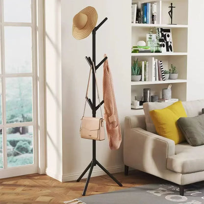 Vertical Bedroom Clothes And Hats Rack - Floor to Floor Coat Hook Tree Branch Shape Holder for Scarf Handbag Storage