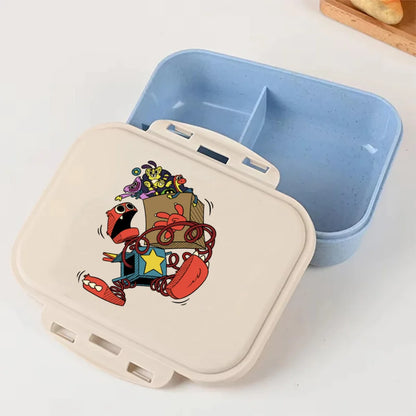 Cartoon Poppy Playtime Blue Lunch Box Anime Food Storage Containers Picnic Lunch Box Large Capacity Office Dinner Case Gifts