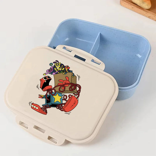 Cartoon Poppy Playtime Blue Lunch Box Anime Food Storage Containers Picnic Lunch Box Large Capacity Office Dinner Case Gifts