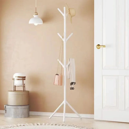 Vertical Bedroom Clothes And Hats Rack - Floor to Floor Coat Hook Tree Branch Shape Holder for Scarf Handbag Storage