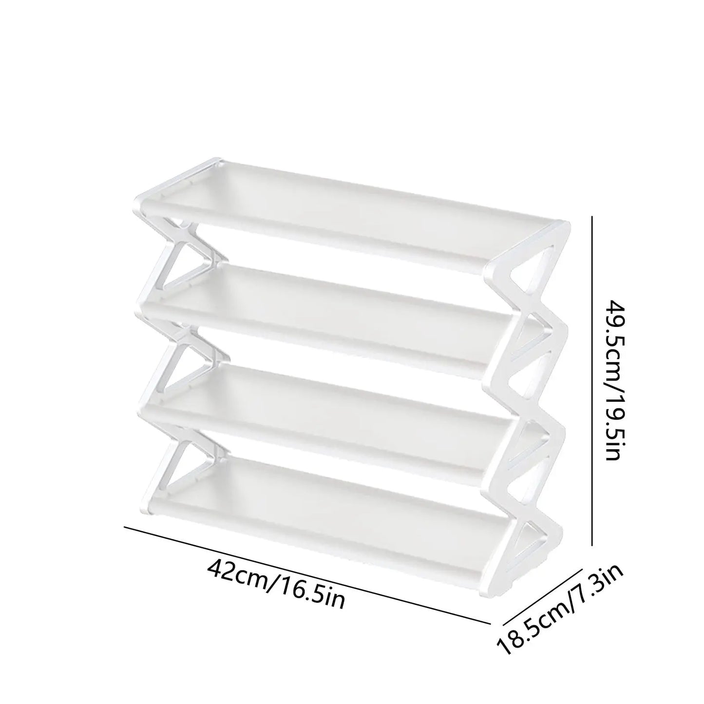 4-Tier Foldable X-Shape Shoe Rack, No Assembly Space Saving Organizer, Freestanding Storage Shelf, for Entryway, Hallway, Closet