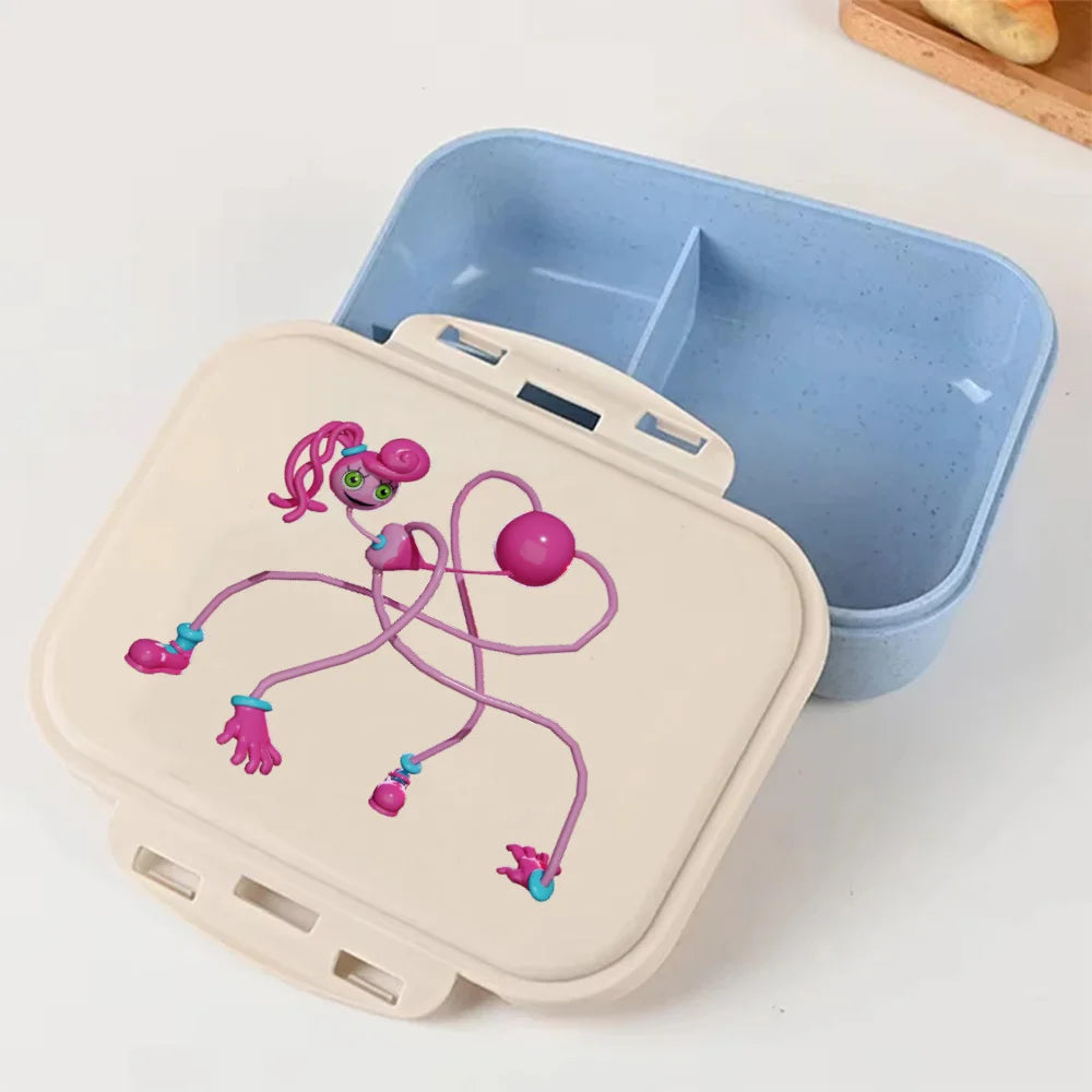 Cartoon Poppy Playtime Blue Lunch Box Anime Food Storage Containers Picnic Lunch Box Large Capacity Office Dinner Case Gifts