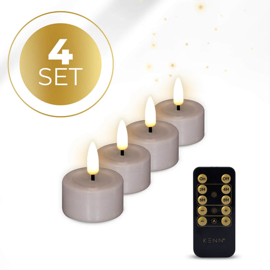 KENN® LED Waxinelichtjes – Set van 4 – Taupe